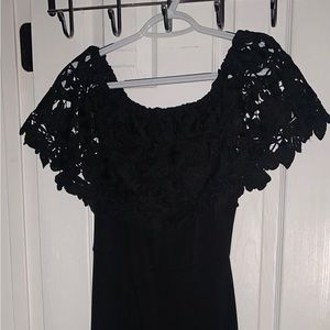 Black off the shoulder jumpsuit